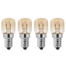 Ampoule de Four, Four 4 PièCes SéRies E14 15W, Ampoule de Four, Lampe de Four PygméE à Capuchon SES Transparent Pac, RéSistance E14 Jusqu'à 300