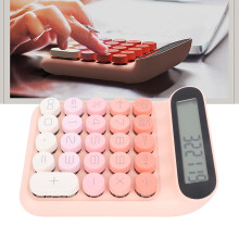 Mechanischer Schalter-Rechner mit 24 Tasten, Blaue Switches, Pink, AAA 600mAh