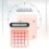 Pink 24-Key Blue-Switch Calculator, 600mAh AAA 6