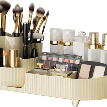 Plastic Makeup Storage with Rotating Base