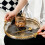 Round Handled Tray in Amber Gold 8