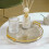 Round Handled Tray in Amber Gold 1