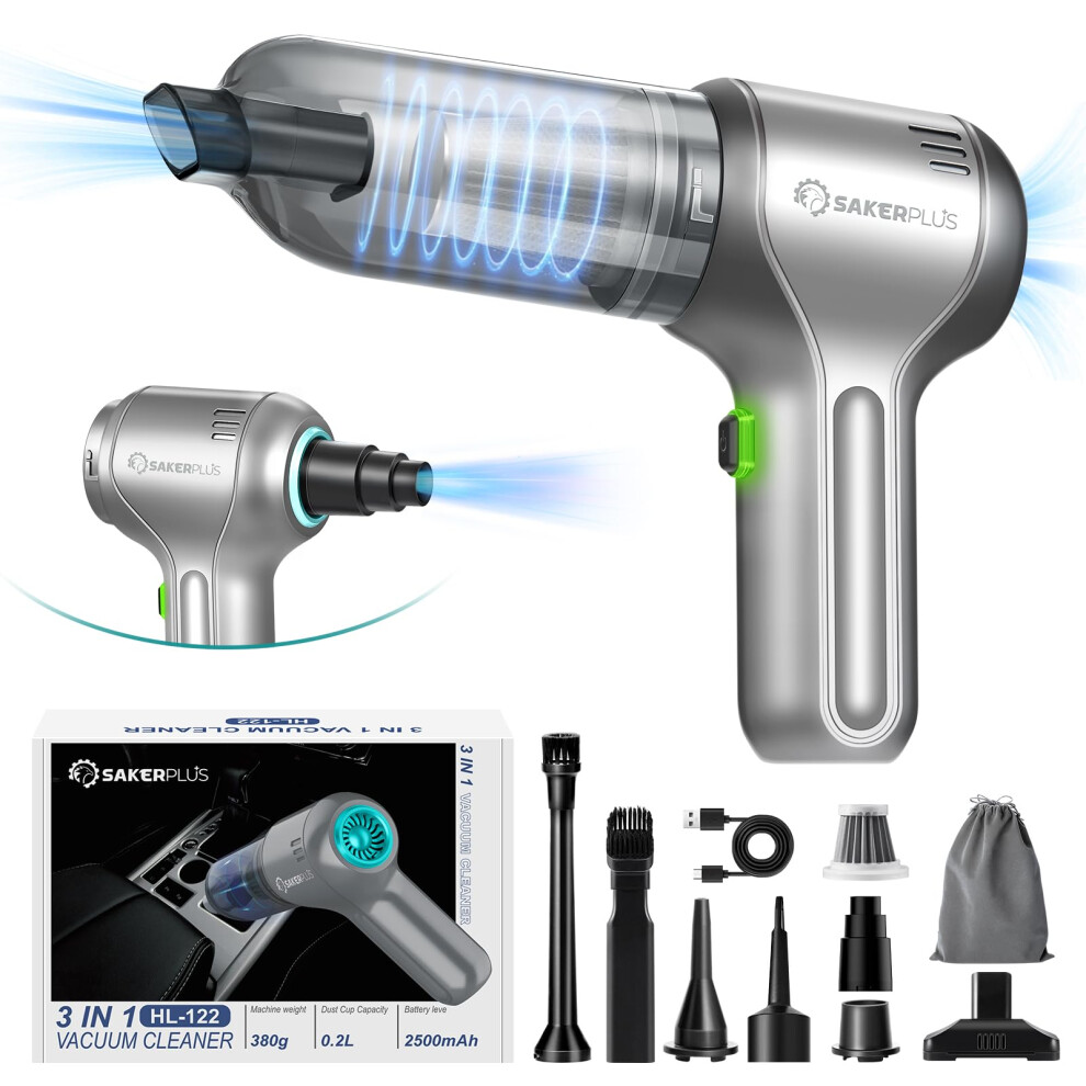 Cordless Car Vacuum Cleaner 12000Pa Powerful Suction 3In1 Handheld With Washable Hepa Filter 9771547184799