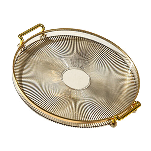 Versatile Clear Tray with Handles and Stripes 1