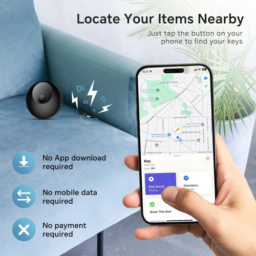 2 Pack Alternative Compatible Waterproof Bluetooth Tracker for Keys Pets Wallets 1