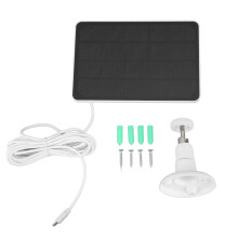 Rechargeable Battery Solar Panel For Security Camera High Efficiency Weatherproof Adjustable Bracket Micro USB Type C Port Durable Outdoor Solar