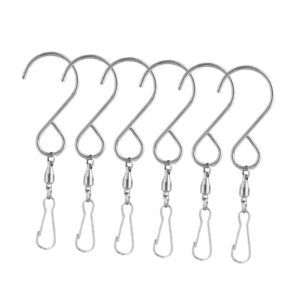6 Pcs Stainless Steel Swivel Hooks 360 Rotation For Wind Chimes Bird Feeders Lanterns Garden Use 9771547184959