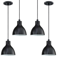 4 Pack Black Mini Pendant Light Fixtures for Kitchen Island, Adjustable Cord, UL Certified