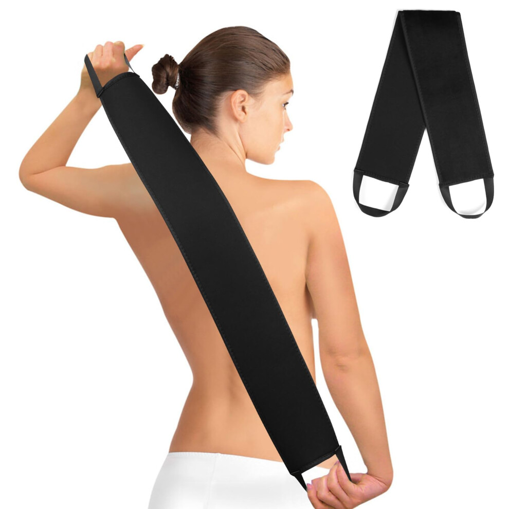 Black Self Tanner Back Applicator With Long Reach Handle For Even Coverage And Velvet Soft Surface