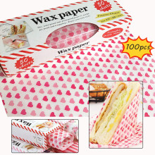 Wax Paper Waterproof Greaseproof Food Wrap Sheets for Sandwich Hamburger Picnic