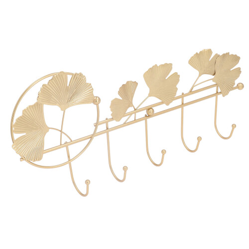 Wall Coat Rack in Ginkgo Leaf Design, Iron, 46cm 2
