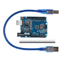 R3 Motherboard MCU Development Board Module with USB Cable and 2.54mm Straight Pin Header 328P Chip