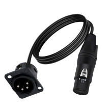 4Pin Type XLR Panel Mount Chassis to Female Connector XLR Feedthrough Bulkhead MIC Socket Audio Extension Cable 3 Meters