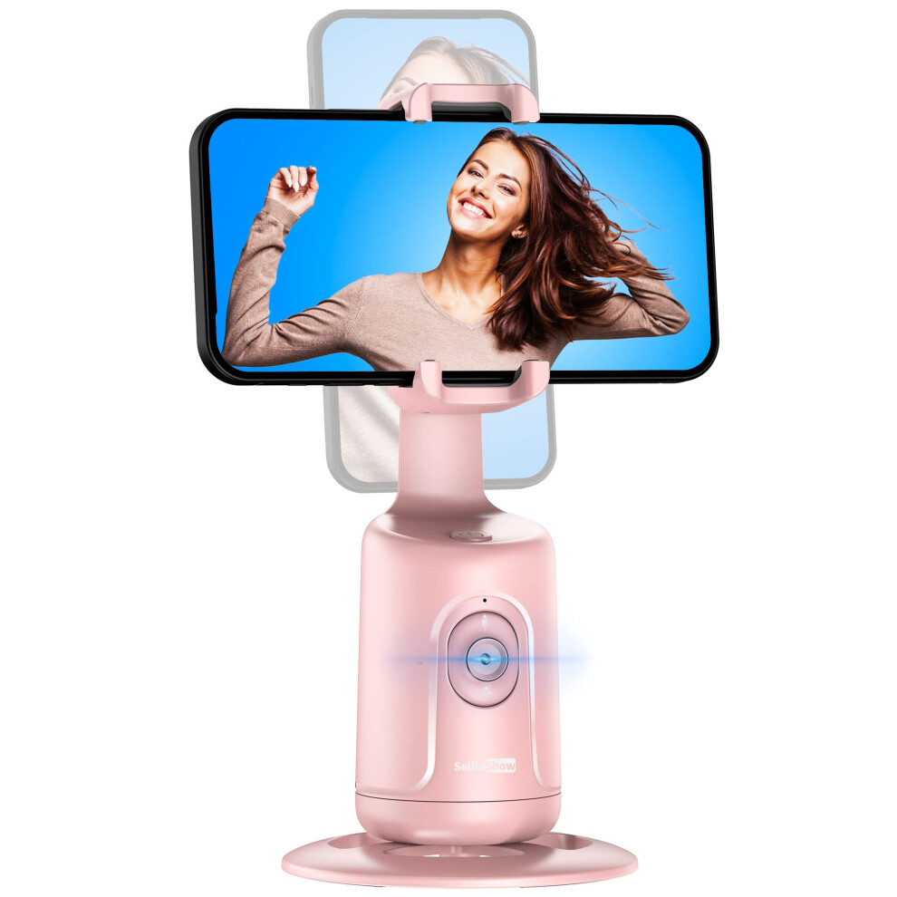 Auto Tracking Phone Holder With 360 Rotation And Gesture Control Tripod For Live Streaming Pink 9169991206790