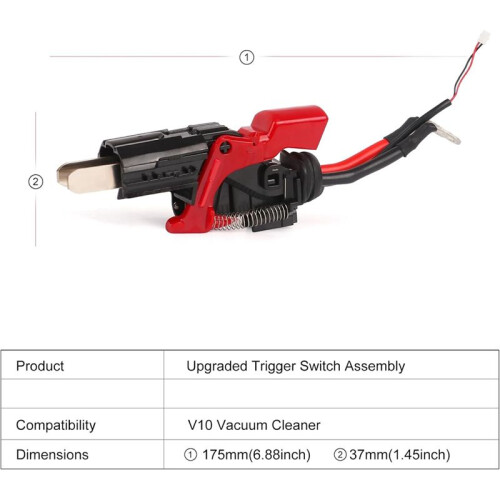 Upgraded Trigger  Assembly Replacement for  V10 SV12 Vacuum Cleaner, Power Button Replacement Parts 2