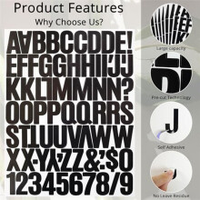 8 Sheets 1.5 Inch Letter Number Stickers,576 Pieces Adhesive Alphabet Sticker Letters Decals for Scrapbooking Black