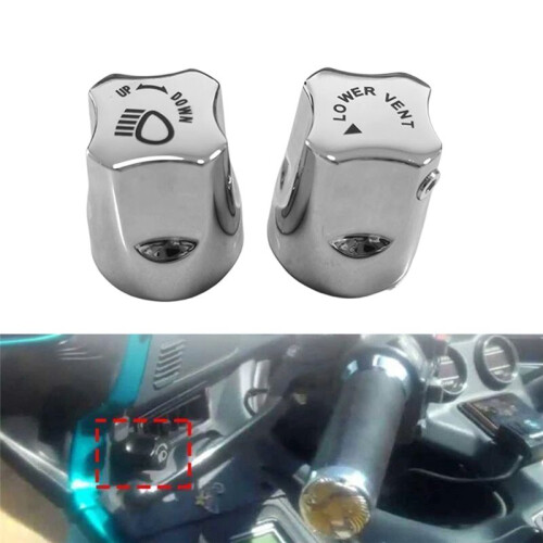 2Pc Motorcycle Chrome Front Headlight /Down Adjustment Knob for  Goldwing GL1500 1988-2000 Headlight /Down Knob 1