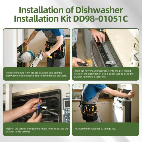 2pc DD98-01051C Dishwasher Installation Bracket Kit for  Dishwasher Installation Bracket 2