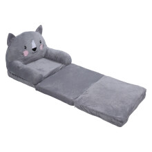 Grey Toddler Foldable Chair Cartoon Style