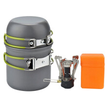 Uitverkoop Kampeerpotten Kookgerei Set Draagbaar Buiten Koken Servies voor Wandelen Trekking Picknick Vissen Bergbeklimmen