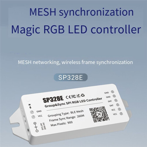 SP328E SPI LED Controller with Mesh  APP Wireless Signal Amplifier Sync Control for Addressable RGB Dimmer 2