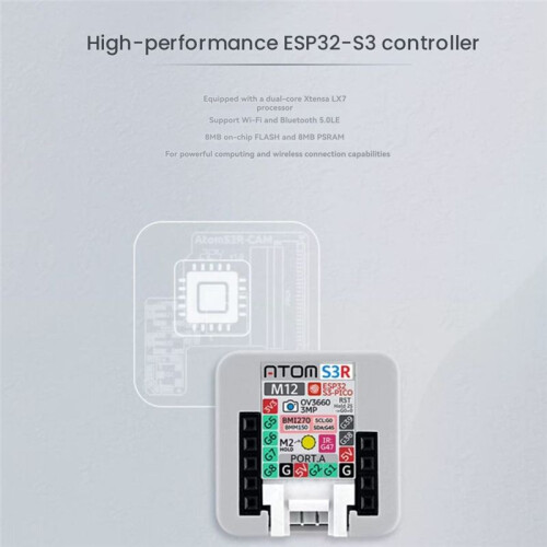 Pour le Kit de Caméra M5Stack ATOMS3R, Version M12, Capteur Haute Résolution OV3660, Caméra Grand Angle M12, Contrôleur Programmable
