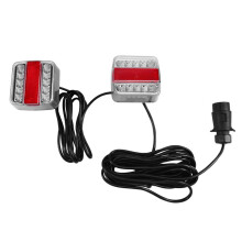 1Set 12V Rear Towing Trailer Tail Light 7 Pin Plug Brake Stop Indicator License Number Plate Lamp Reflector Truck
