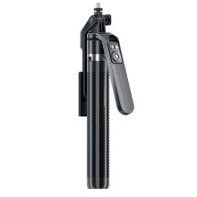 1,8 M Langer, Um 360 Drehbarer Selfie-Stick mit Vier Beinen, -Fernbedienung und Erweiterungsstativ für Smartphones, Schwarz