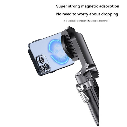 Trépied pour Smartphone avec Perche à Selfie, Poignée Magnétique, Support pour Vlogs et Diffusions en Direct 1