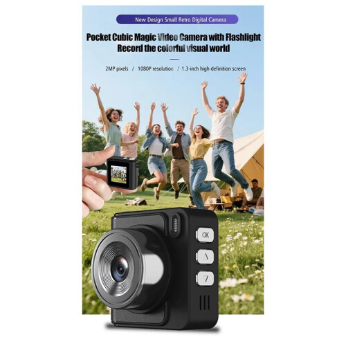 Retro Keychain Camera with Flash Lamp Small Digital Camera for Kids Microcamera Automatic Loop Video  Camcorders 2