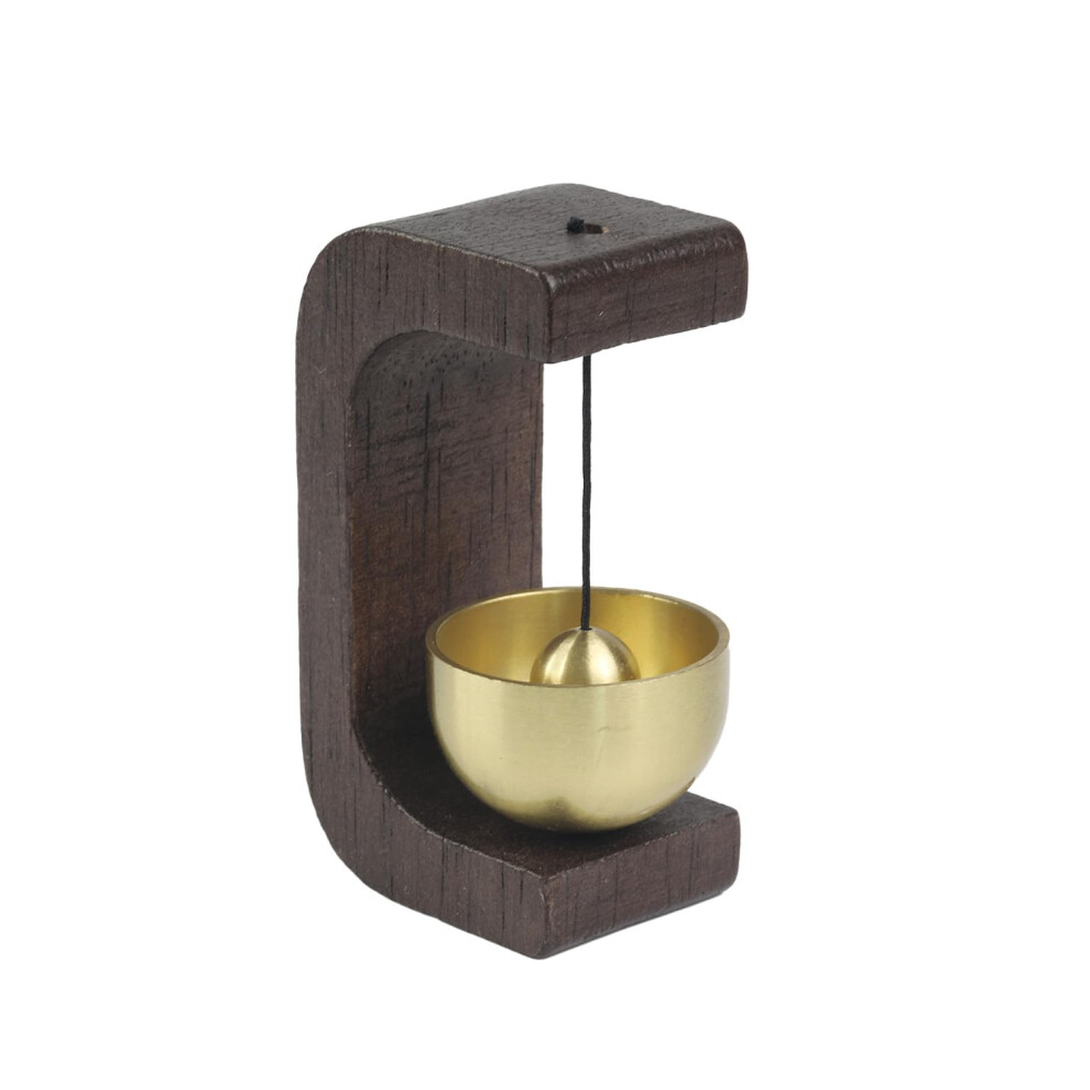 Magnetic Wooden Wind Chime Doorbell With Clear Copper Chime For Home Cafe Garden Walnut 9771547185772