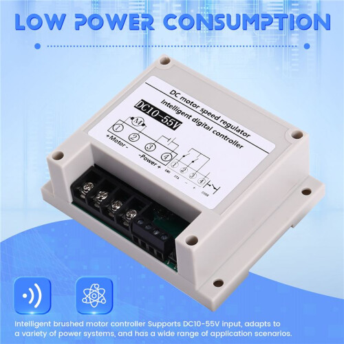 10-55V 30A Brushed Motor Speed Controller with Voltage Current Display Remote Control Module for DIY 2