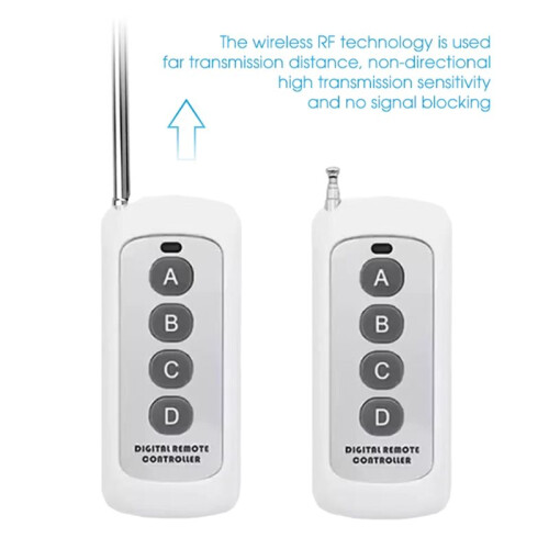 433MHz Wireless Remote Control Learning Code EV1527 Module with Antenna ABCD 4 Button Control 1000M Long Range Opener