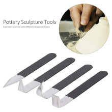 4PCS Clay Carving Knives Tools Metal Pottery Clay Carving Tools for Engraving, Shaping, Styling Clay Pottery