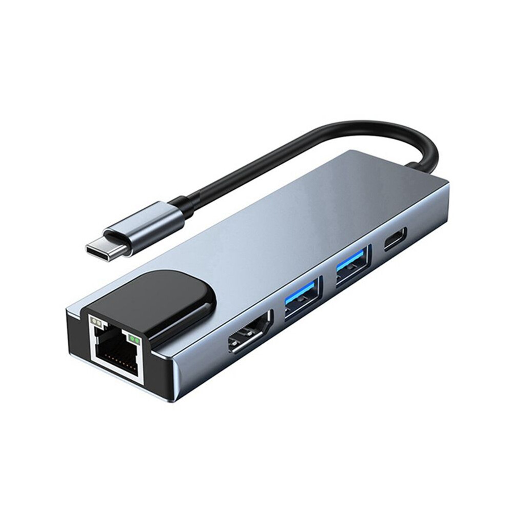 Type C Docking Station Hub 5-In-1 Type C To Rj45 Usb3.0 Usb C Hub Type C Splitter To -Compatible 4K Laptop Adapter 6032266541199