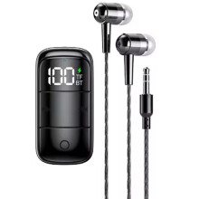 5.3 Receiver with Earphone ANC+ENC Noise Cancelling 3.5mm AUX Wireless Audio Adapter with Mic