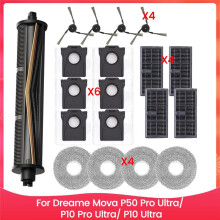 Dla Mova P50 Pro Ultra/ P10 Pro Ultra/ P10 Ultra Część Zamienna Tricut Szczotka Boczna Filtr Hepa Mop Tkanina Worek na Kurz