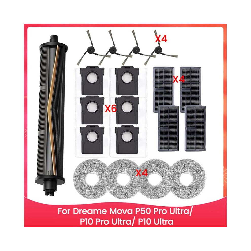 For Mova P50 Pro Ultra/ P10 Pro Ultra/ P10 Ultra Spare Part Tricut Side Brush Hepa Filter Mop Cloth Dust Bag 6033427321483