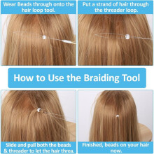 12 PCS Hair Extension Loop Tool, for Hair Styling, Bead Device Tool and Wire Pulling Hook Tools for Silicone Beads