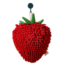Hand Towels, Hanging Bathroom Super Chenille Microfiber Towels, High ABSorbent to Dry Your Hand Instantly Strawberry