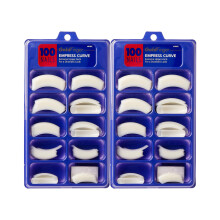 100 Pcs Long Acrylic Fake Nails French Tips Easy GlueOn Natural Fit 2 Pack