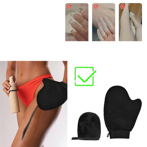 Self Tanning Mitt Applicator Kit with Back and Face Mitt, Exfoliating Glove for Even Coverage 1