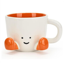 Coffee Mugs,Cute Funny Mug for Women, 12.8oz/380ml Ceramic Coffee Tea Cups, Office Mug Gift Orange