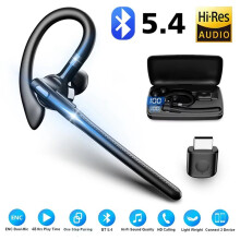 Wireless 5.4 Headset Single Driving Headphone with Dual Mic ENC Noise Cancelling Handsfree Business Earphones