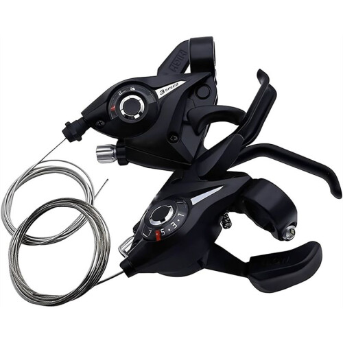 21-Speed Bike Derailleur and Shifter Set,Bicycle 3x7 Shift Levers with Brake, Cycling Disc Handle, Includes Shift Cable