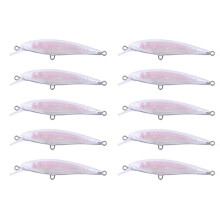 10PCS DIY Unpainted Blank Bait Minnows 8.5cm Holographic Rattle Wire Through Body for Custom Fishing Lures