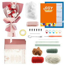Kit de Ramo de Flores A Crochet para Adultos y Principiantes, Incluye Accesorios de Crochet y Manual Paso A Paso Estilo M33