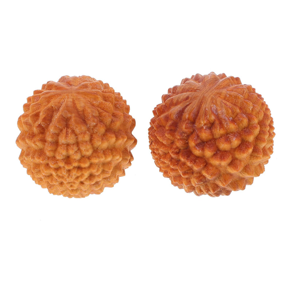 2Pcs Wooden Baoding Balls for Hand Exercise and Stress Relief Chinese Massage Therapy Cypress