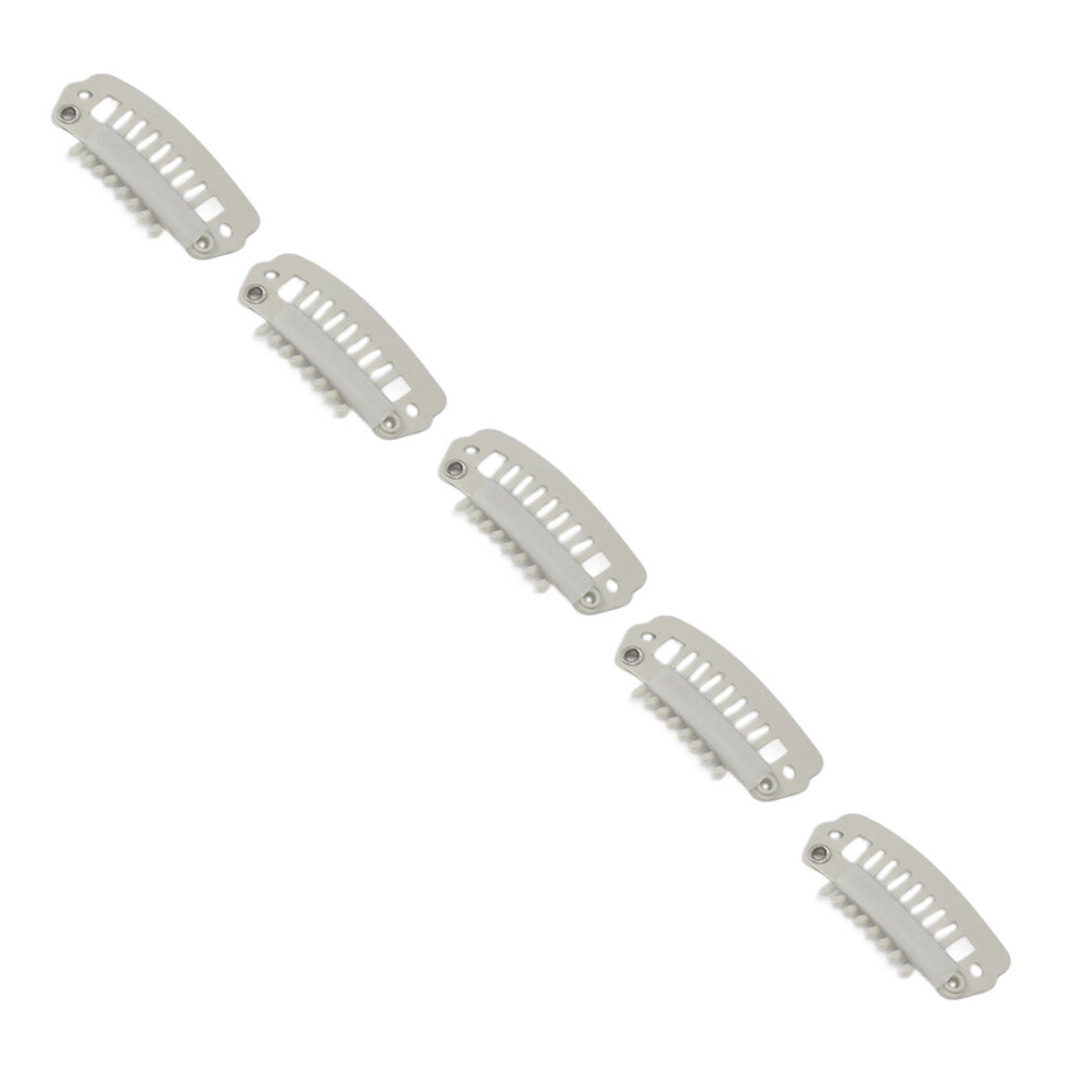 Unisex Cream 50Pcs Stainless Steel Wig Clips Set 8 Teeth 1.1In Beige
