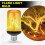 LED Flame Effect Light Bulb E27,Decorative Flickering Realistic Fire Lights Bulb,Festival Decoration Lamp,Black-B 3
